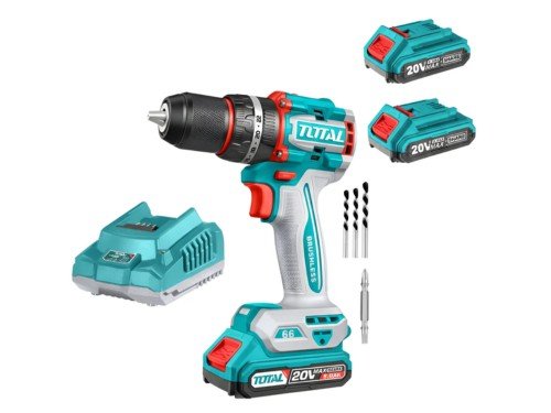 Taladro Percutor Brushless 66nm 20v Total + 2 Bat Y Cargador