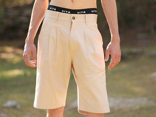 Bermuda sastrera beige