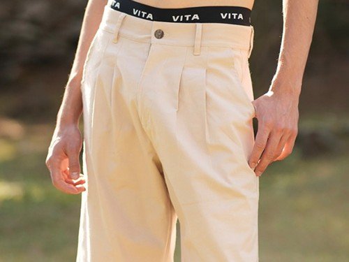 Bermuda sastrera beige