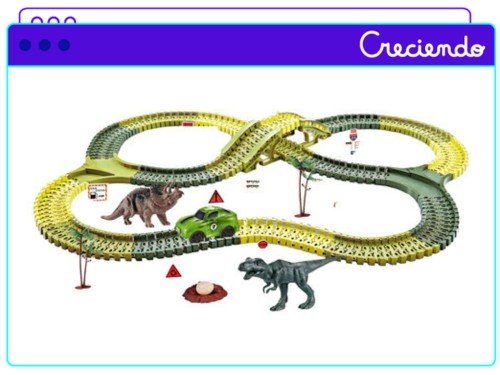 Pista De Autos Dino World Con Puente Y Dinosarios