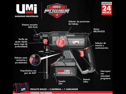 Rotomartillo A Bateria Con Bolso HU105KAR