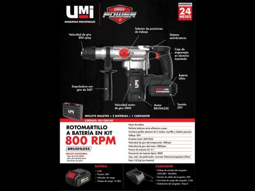 Rotomartillo A Bateria Con Maletin HU106KAR