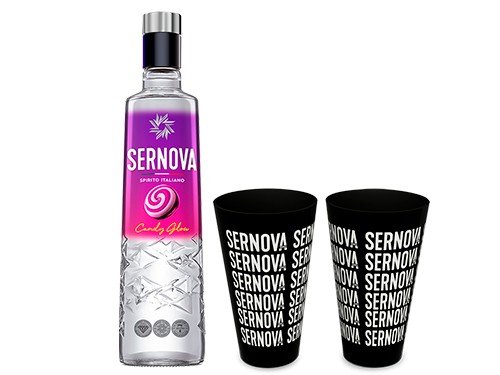 Vodka Sernova Combo Vasos Candy Glow