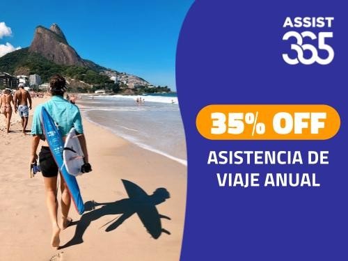 35% OFF Assistencia de Viaje anual, integral y mundial ASSIST 365