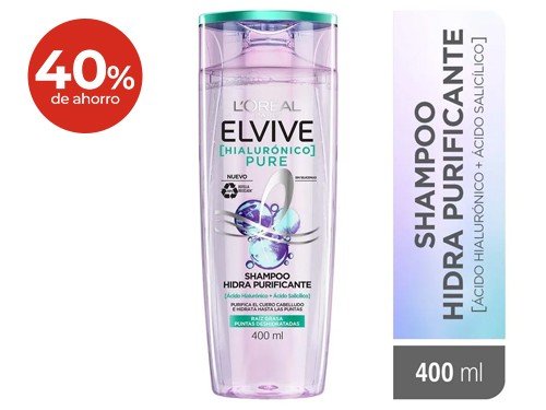 Shampoo Elvive Hialuronico Pure 400 Ml.