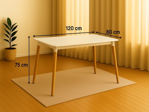 Juego De Comedor Mesa Eames 120x80 + 4 Sillas Tulip