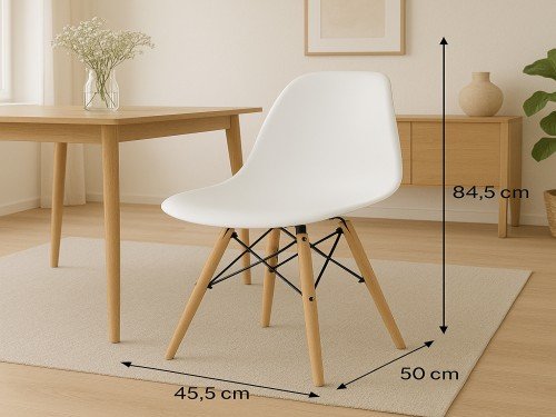 Juego De Comedor Mesa De Vidrio 110 + 4 Sillas Eames