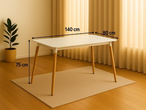 Juego De Mesa 140x80 + 6 Sillas Tulip