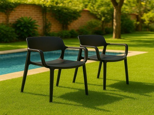 Silla Smile Con Apoyabrazos Para Comedor o jardin Apilables