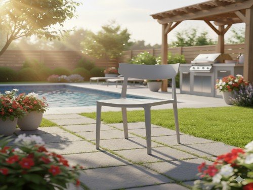 Silla Rio De Jardín/Comedor Apilable Plástica Exterior