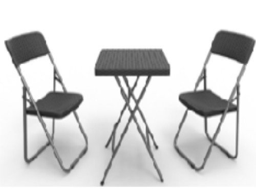 Set De Jardín Bistro Mesa y Silla Plegable