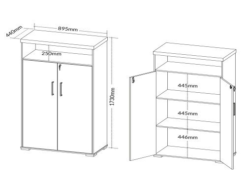Armario Tamburato Con Estantes y Nicho Superior