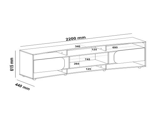 Rack Tv Moderno Elegance Con Puertas Cerradas