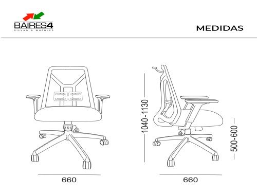 Silla Tokio Ergonómico Mesh Con Brazos Regulables