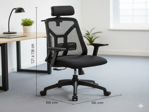 Silla Tokio Ergonómica Reforzada Con Cabezal y Apoyo Lumbar