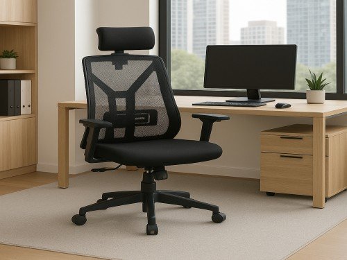 Silla Tokio Ergonómica Reforzada Con Cabezal y Apoyo Lumbar