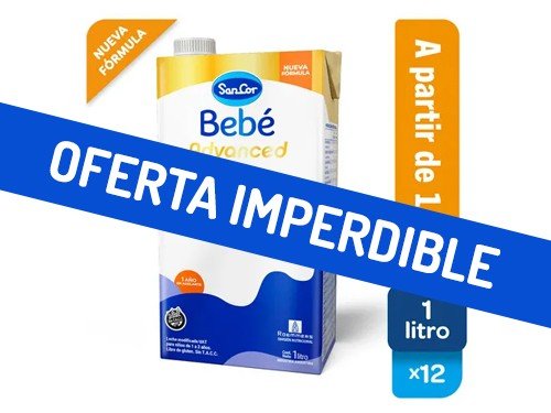 Pack 12 unidades de Leche Sancor Bebé 3 Advanced 1L
