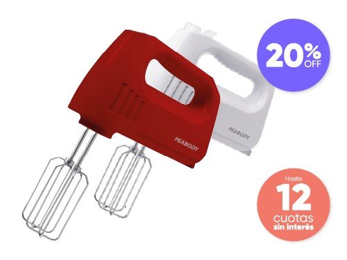 Batidora de Mano Blanca con Base Porta Accesorios 300W