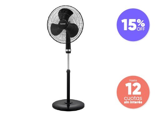 Ventilador De Pie 3 Velocidades Peabody Negro