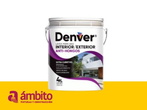 Pintura Latex Interior/Exterior antihongo 4 litros Denver