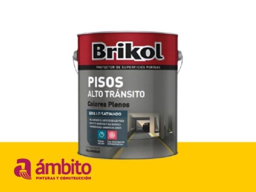 Pintura para pisos alto tránsito Gris Satinado 4 litros Brikol