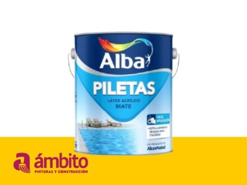 Pintura para Piletas Celeste profundo al agua 4 litros Alba