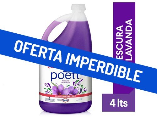 Limpiador de Piso Poett Aromatizante Liquido Lavanda 4L