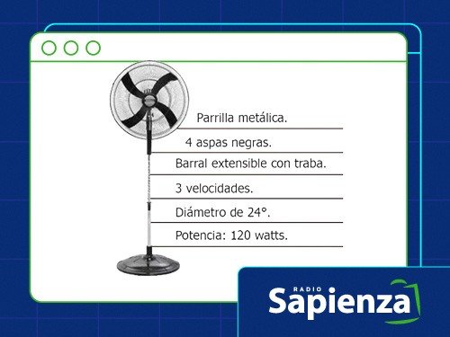 VENTILADOR LILIANA PIE VPHP2416 HIGH PERF.