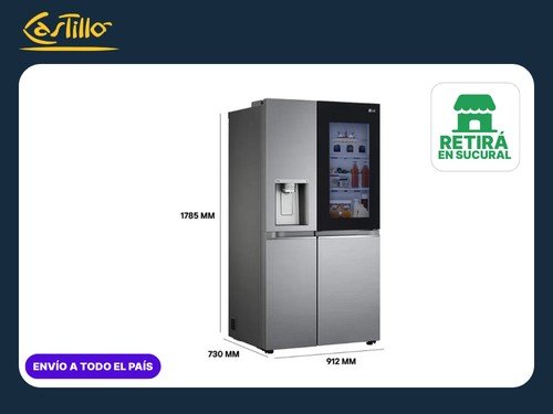 LG HELADERA SIDE BY SIDE GS66SXSC │570 L │ INSTAVIEW │ SMART INVERTER