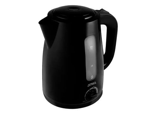 Pava Eléctrica Atma 1.7 Litros Selector de Temp. Corte Mate Negra