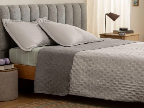 Cubrecama 2 Plazas Queen Reversible Cuadro A Puntos