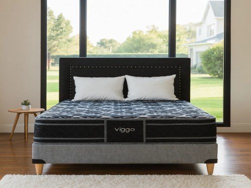 Sommier Viggo Esmeralda 140x190 Cm 130 Kg Alta Densidad Negro