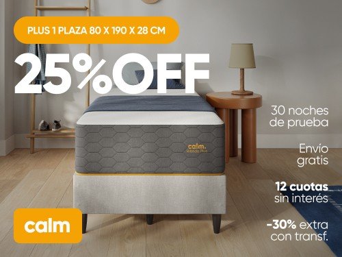 Colchón Calm Híbrido Plus 1 plaza