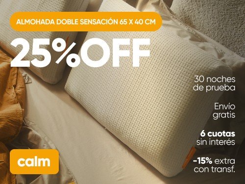 Almohada Doble Sensación Calm (65x40cm)