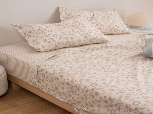 Juego De Sábanas 2 Plazas Queen Micro Flores Búlgaras