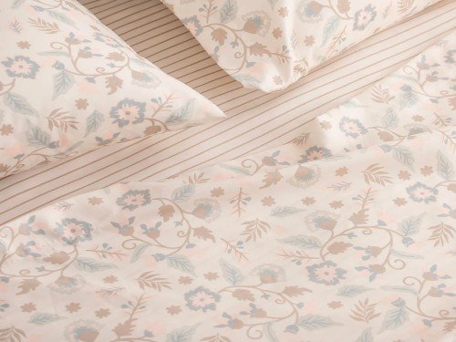 Juego De Sábanas 2 Plazas Queen Micro Flores Búlgaras