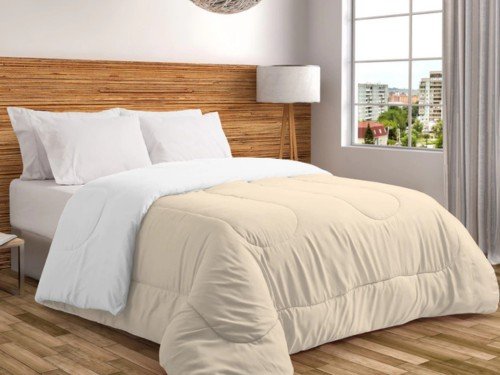 Acolchado Bitono Reversible 1 plaza y media Tu Blanco