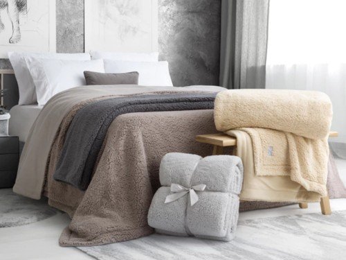 Frazada Sherpa Corderito reverso polar 1 plaza y media Jean Cartier