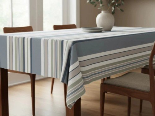 Mantel rectangular estampado de gabardina 250x160