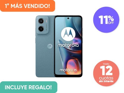 Celular Motorola Moto E15 + Auriculares Suono de Regalo!
