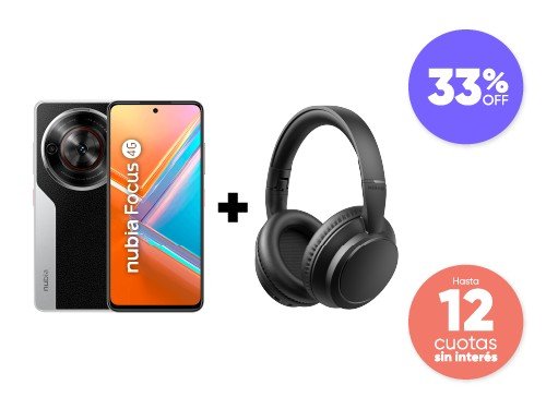 Celular Nubia Focus 4G 256/4GB Negro + Auriculares Galatea de Regalo!