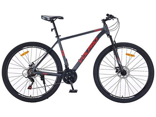 Bicicleta MTB PRO500 R29 Talle 20 21 V Gris y Roja VOLPRO