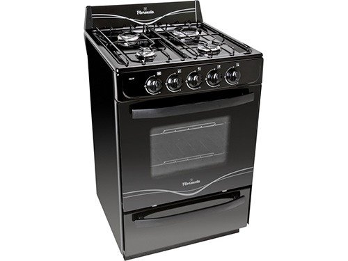 Cocina 5517F Multigas Con 4 Hornallas Negro FLORENCIA