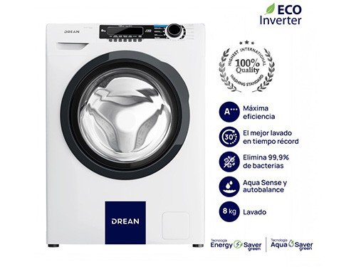 Lavarropas Automático Inverter LFDR0814SB0  8KG 1400RPM DREAN