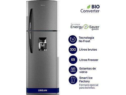 HELADERA 292L NO FROST RDA300FBRT C/DISP GR. DREAN