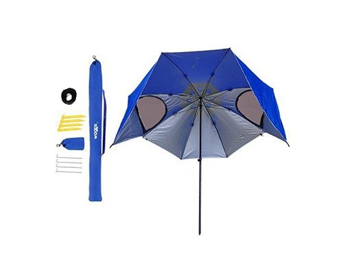 Sombrilla Carpa Reforzada Waggs Azul Playa Aluminizada 2.70 Mts