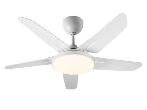Ventilador De Techo Blanco 5 Aspas Plasticas Luz Led Control Remoto