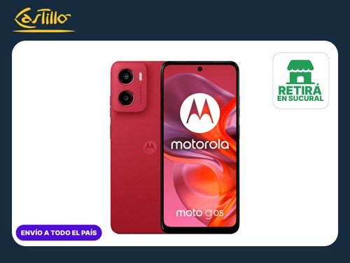 Celular Motorola G05 6.67”, Cámara 50MP, 4GB RAM, 128GB, Rojo