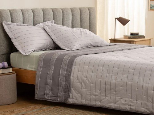 Cubrecama 2 Plazas Queen Reversible Rayas