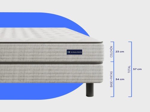 Colchón Y Sommier 2 Plazas De Resortes Folk La Espumería - Blanco